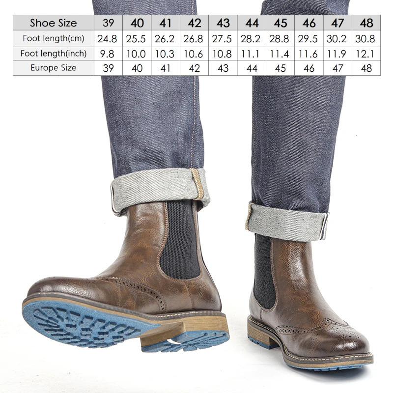 Size 7-13 Chelsea Men Boots American style Comfortable Fashion Leather Boots #Al661 250715