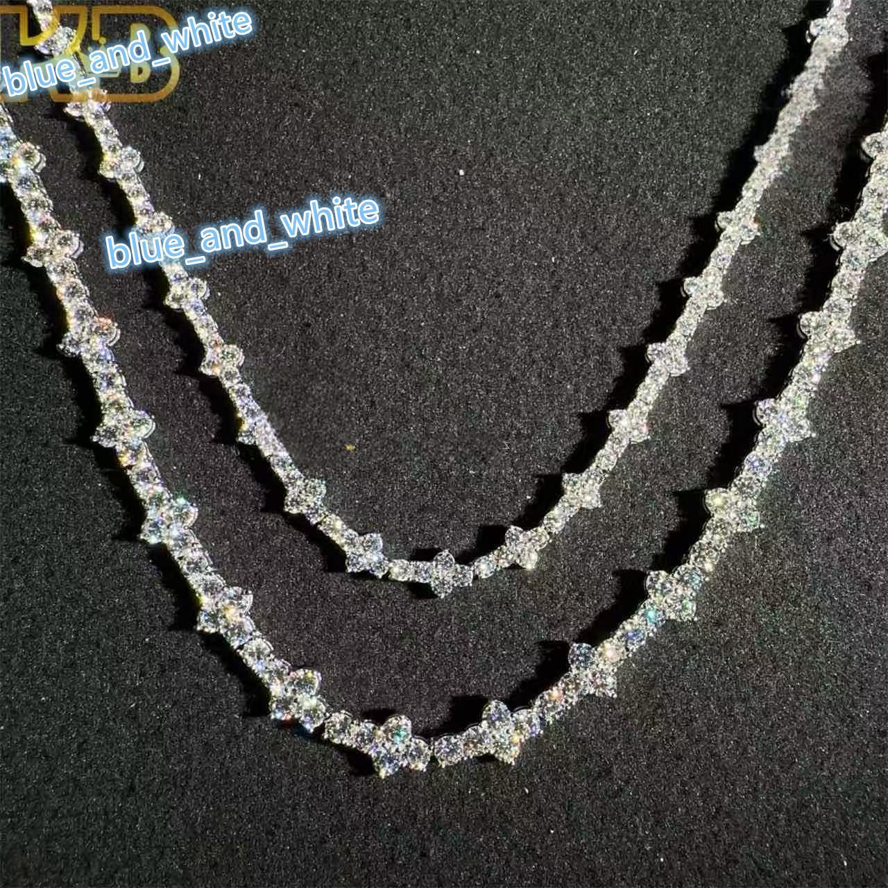 Moissanite Tennis Chain 925 Trends Hip Hop Fashion Necklace Vvs Sterling Silver Diamond Moissanite Tennis Chain