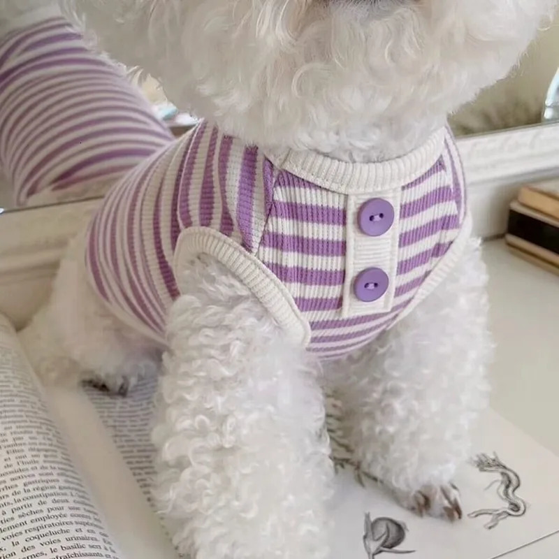 Pet Dog Striped Sweatshirt Clothes for Small Dogs Puppy Summer Soft Cat Vest Bichon Chihuahua Costumes 250711
