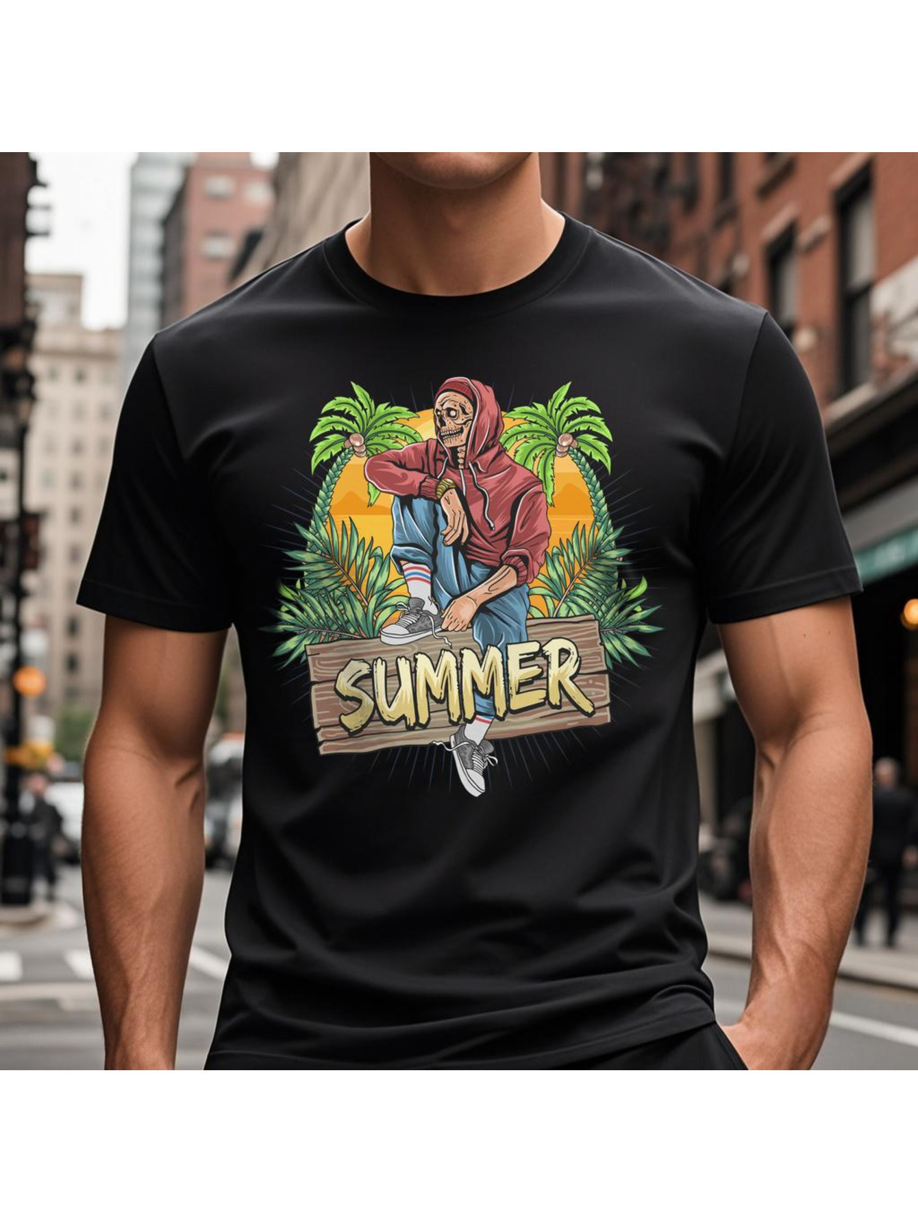 VogueEpoch text Adult White Round collar 180g Cotton black Short sleeve Men T Shirts Graphics S-3XL Halloween Wed 6f