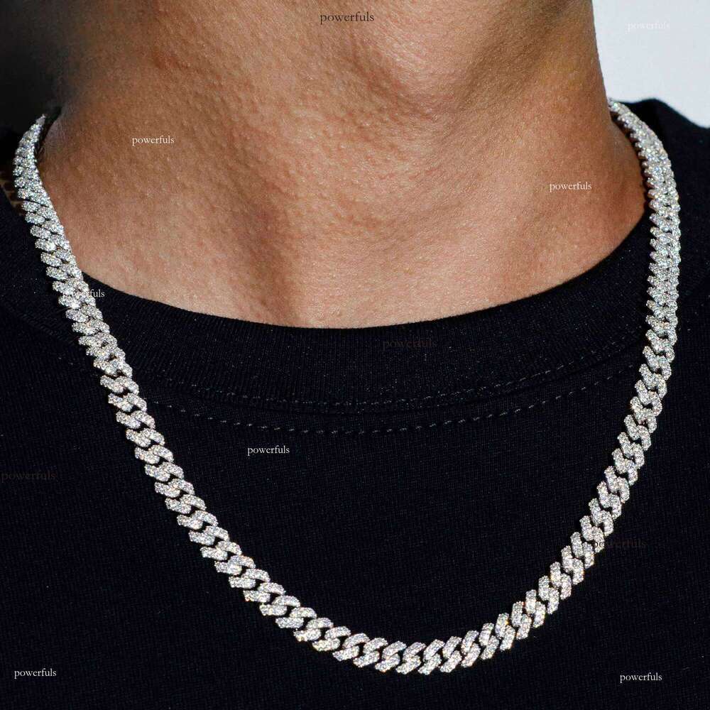 necklace moissanite chain Custom Pass Dia Tester Hip Hop Jewelry Sterling Sier 6mm 8mm Iced Out VVS Cuban Link Moissanite Chain For Men