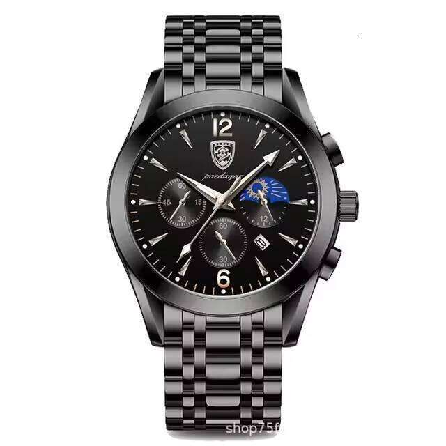 DHgargets Men's Waterproof Leather Watch - 50M Luminous Quartz Wristwatch with Date & Small Seconds, Student Casual (Model 829)