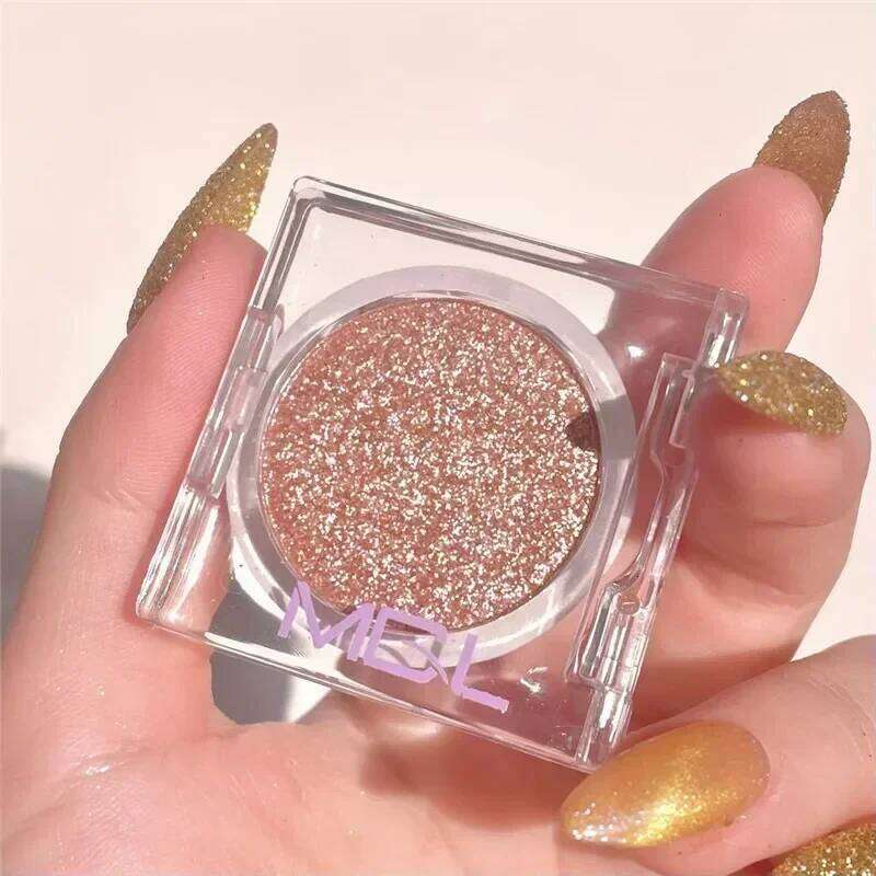1Pc Dia Glitter Eyeshadow Shiny Pearlescent White Brown with Flash Eye Shadow Palette Long Lasting Eyes Makeup Cosmetics X250716