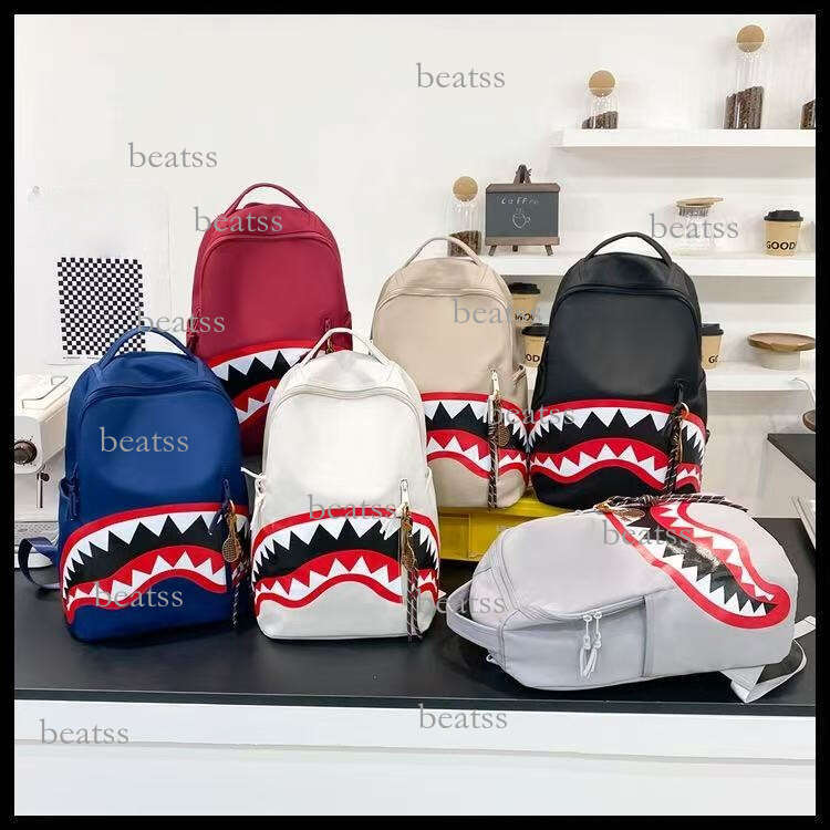 Designer Backpack Spraygrounds Simple Shark Mouth For Middle And High School Students College Trendy Versatile Couple or Handbag