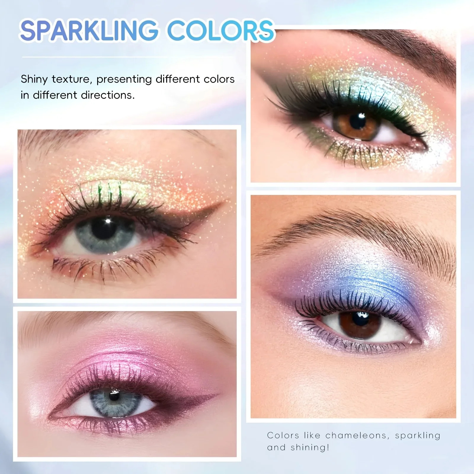 9 Color Shiny Eyeshadow Palette-Fluorescent Pen and Glitter Finish Brown and Silvery Tones Suitable for Stage and Party Makeup 250712