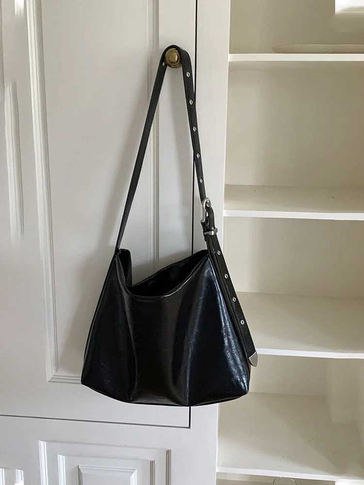 Trendy Large Capaci Casual Womens Bag Li Cha 2025 Korean Sle Crossbody Oil Wax Leather Single oulder Tote Bag