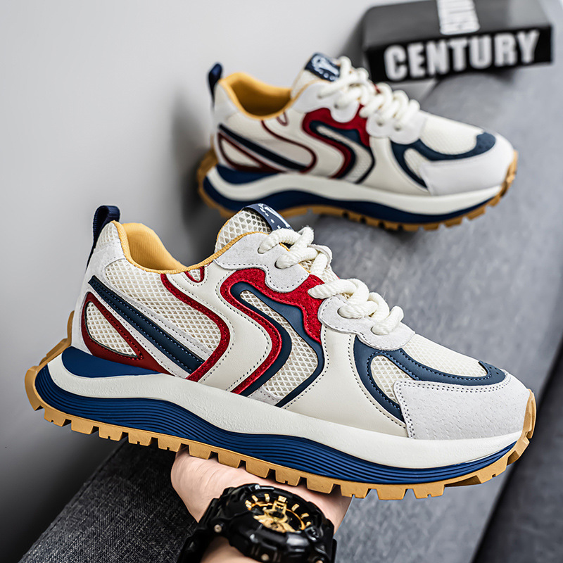 2025 Summer New Breathable Mesh Thick Sole Non-Slip Wear-Resistant Sports Men's Casual Dad Shoes ddmysaturn