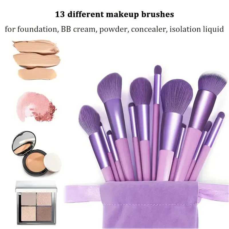 13PCS Makeup Brushes Set Eyeshadow Foundation Highlighter Blush Concealer Female Soft Beauty Tool Puff Beauty Sponges Thumb Puff XJ2500716
