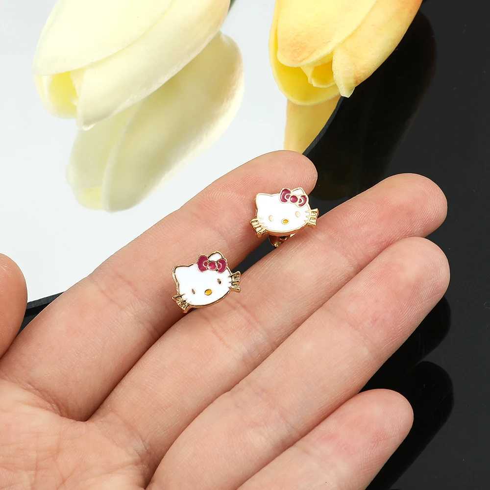 Sanrio Kawaii Sanrio Hello Kitty Fashion Simplicity Earring Cute Cartoon Figure KT Cat Bow Tie Earring for Best Friend Surprise Gifts w250716