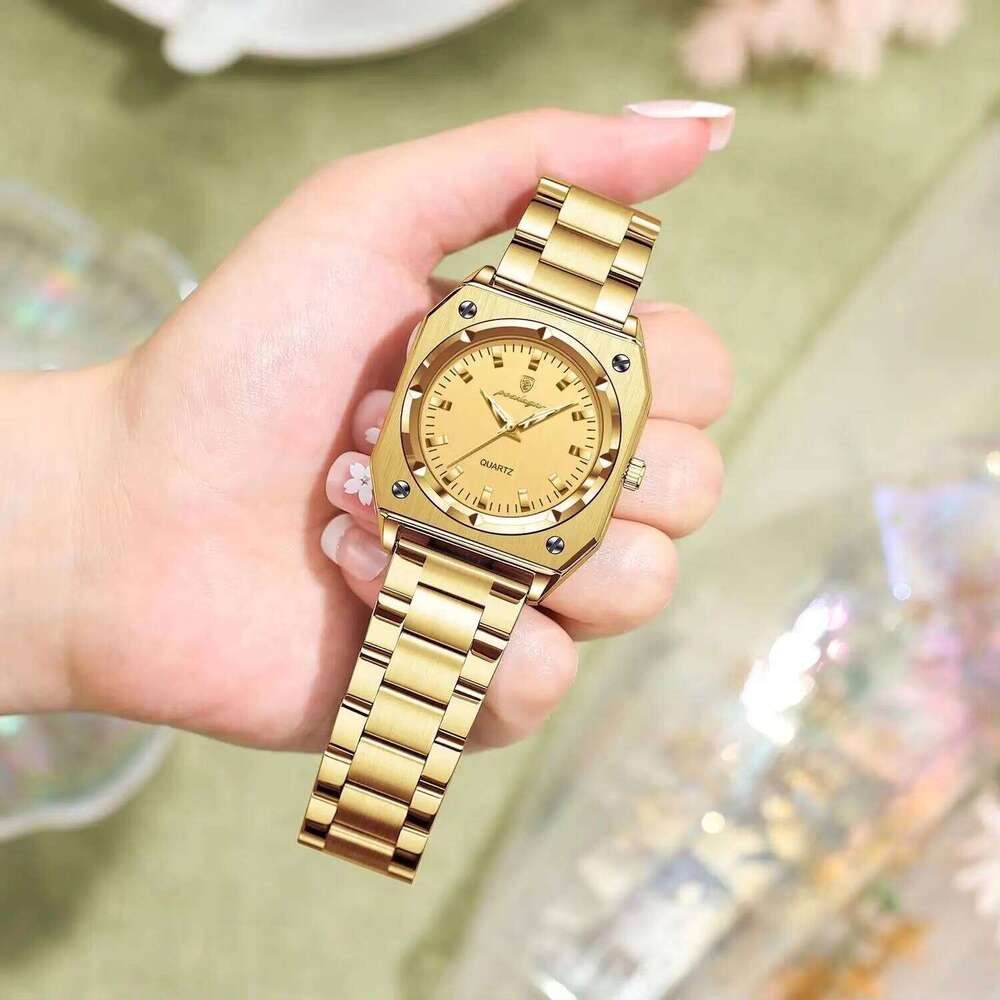 DHgargets Luxury Women's Watch - 30M Waterproof Rectangular Stainless Steel Quartz Wristwatch with Luminous (Model 788)