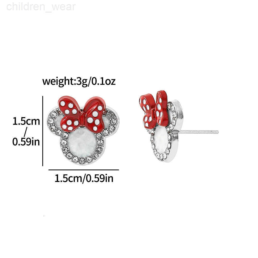 Disney 1 Pair Disney Bow Mickey Mouse Minnie Anime Earrings Kawaii Ear Studs Cartoon Jewelry Accessories Stud Women Gifts W20250716