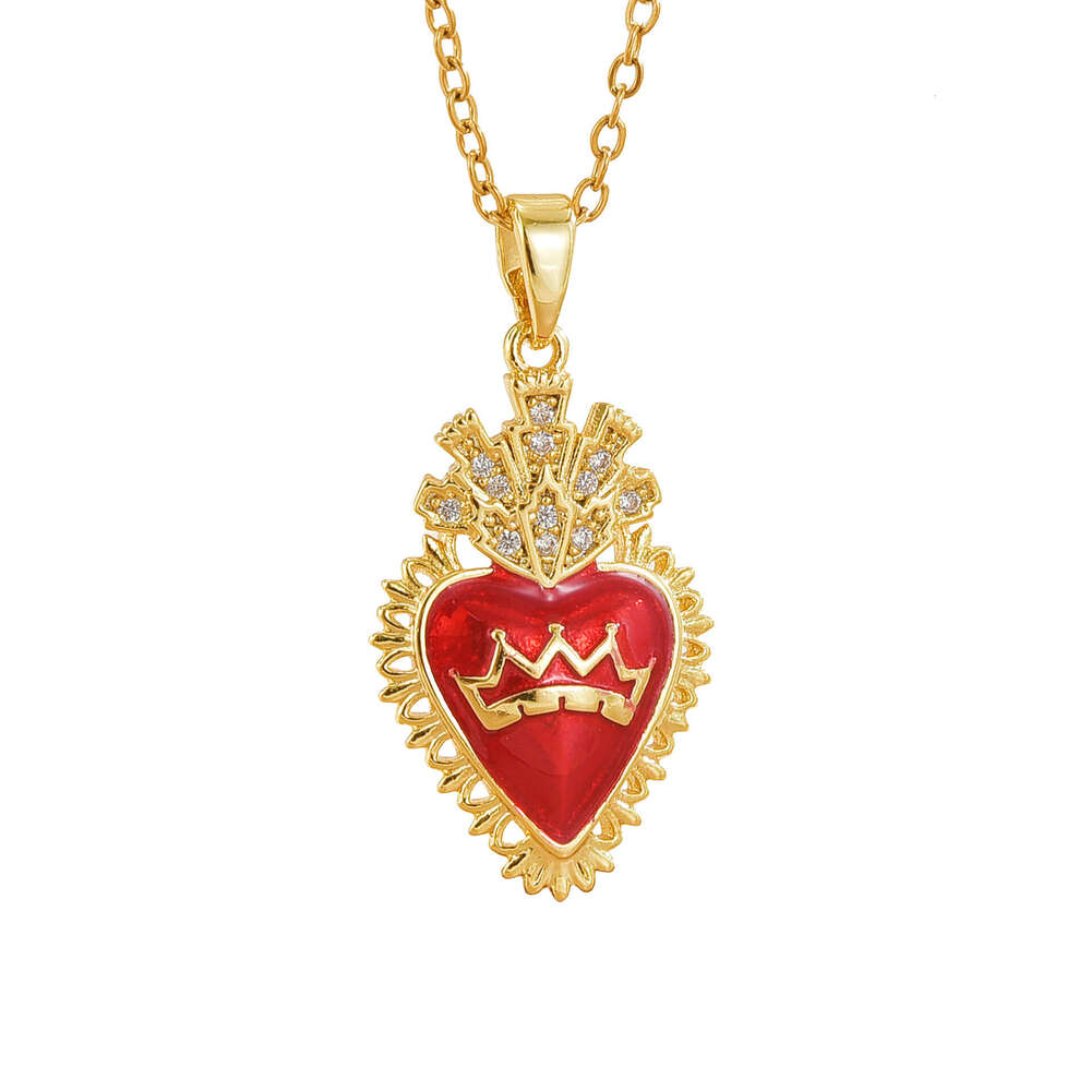 Elegant Zircon Necklace For Women High-End Light Accessory Exquisite Heart Pendant Collarbone Chain Jewelry A55