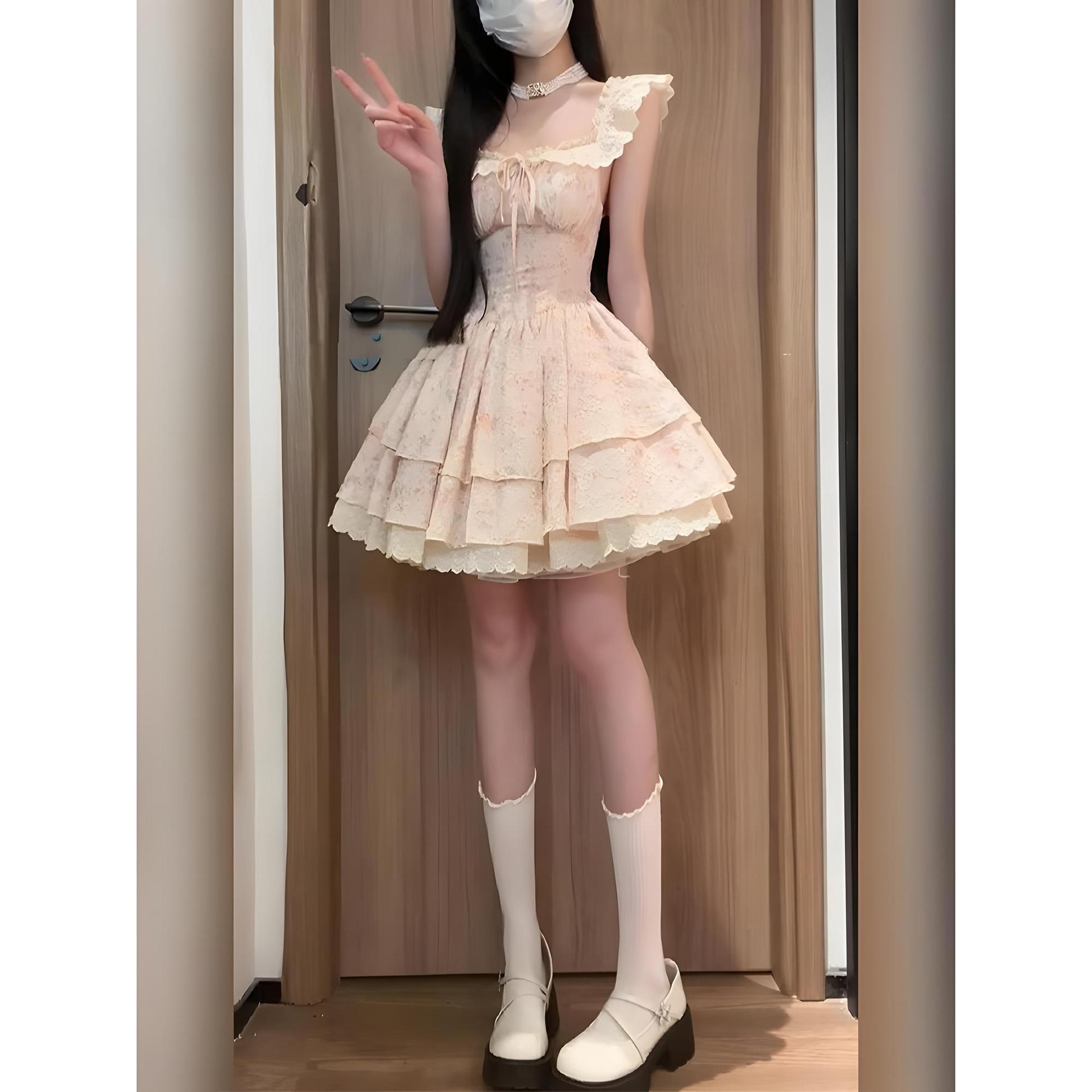 2025 French Style Minimalist High-End Gentle Temperament Socialite Waist-Cinching A-Line Long Dress Casual Elegant Strap