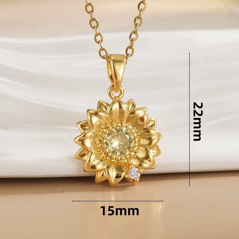 Minimalist Pastoral Forest Style Fresh Niche High-End Small Chrysanthemum Suower Collarbone Chain Necklace B2c
