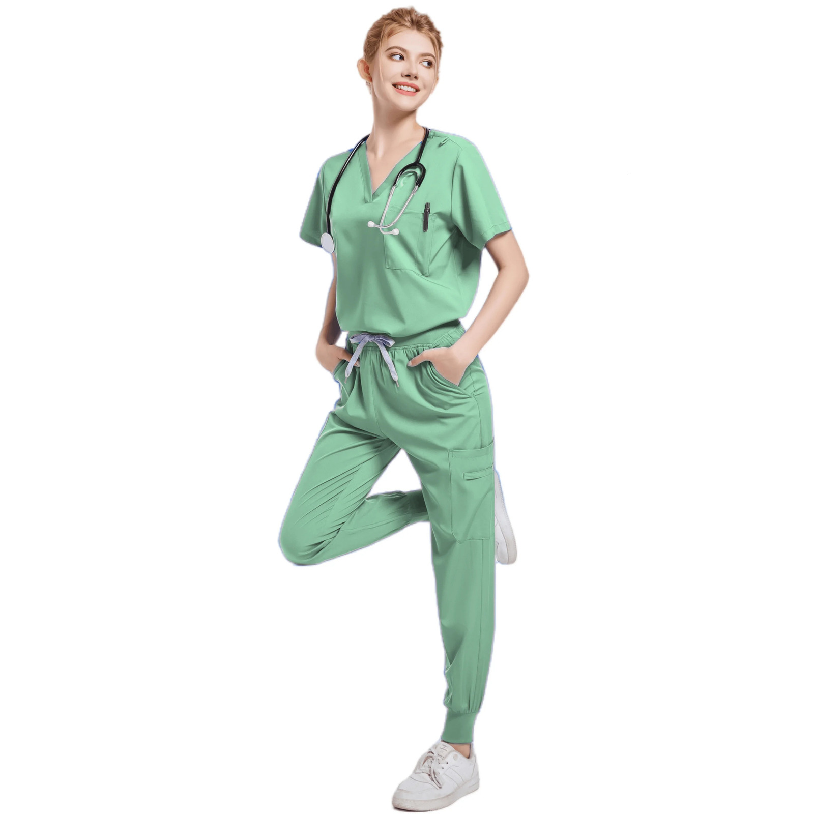 Handwashing Clothe Split Suit Short Sleeved Hand Brushing Pet Dentist Nurse Work Clothes Men Care Clothes Nurse Uniform 250715