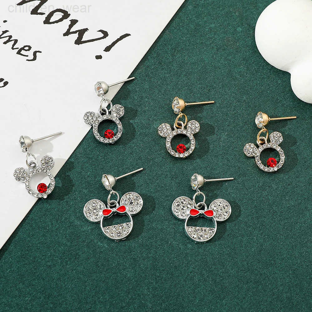 Disney 1 Pair Disney Mickey Mouse Luxury With Zircon Ear Studs Earrings for Women Ear Accessories Gifts W20250716