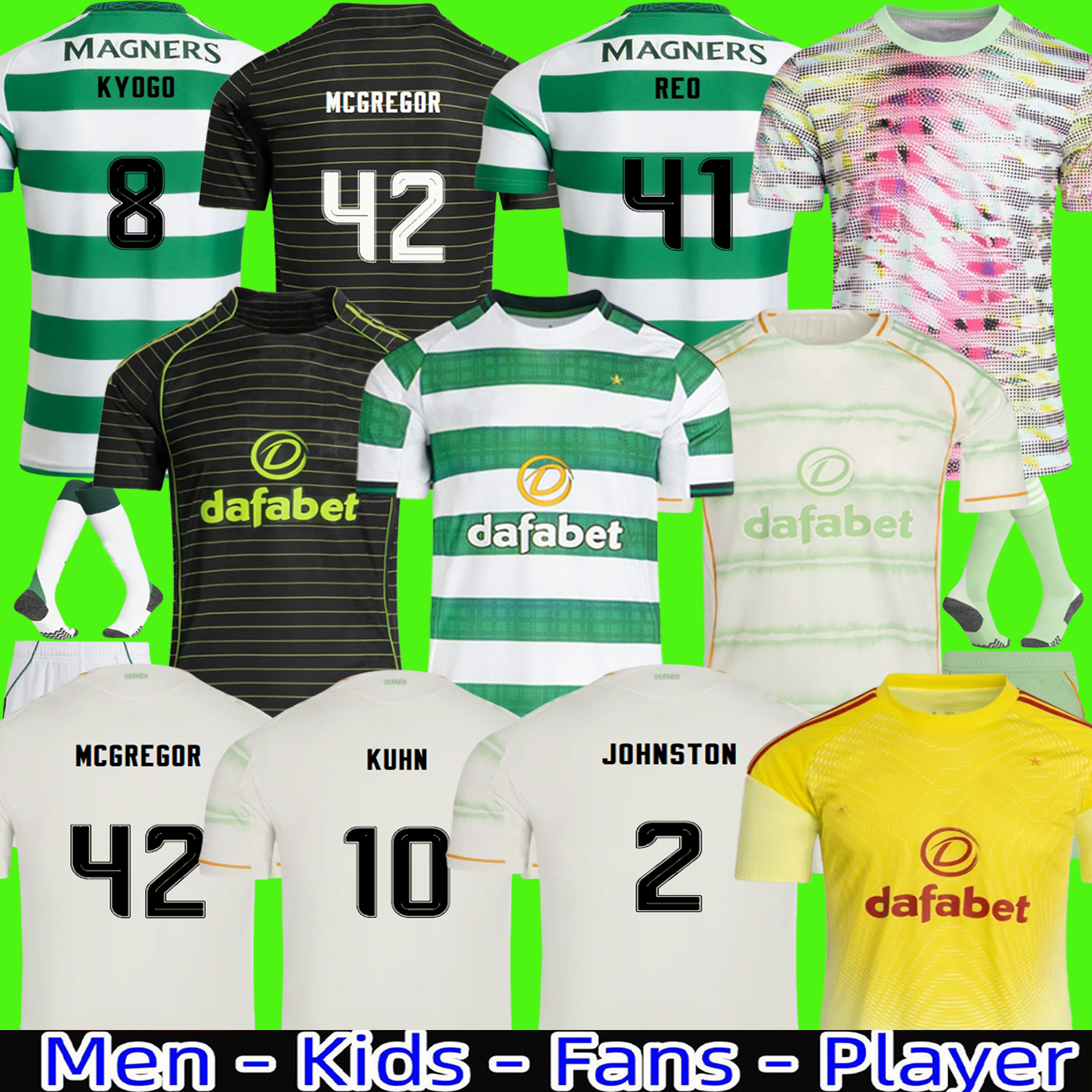 25 26 CeltsS Soccer Jerseys Home Away EDOUARD CelticFc 2025 2026 JOSEPH Football Shirt ELYOUNOUSSI TURNBULL ETI CHRISTIE JOTA GRIFFITHS FORREST GUEYE