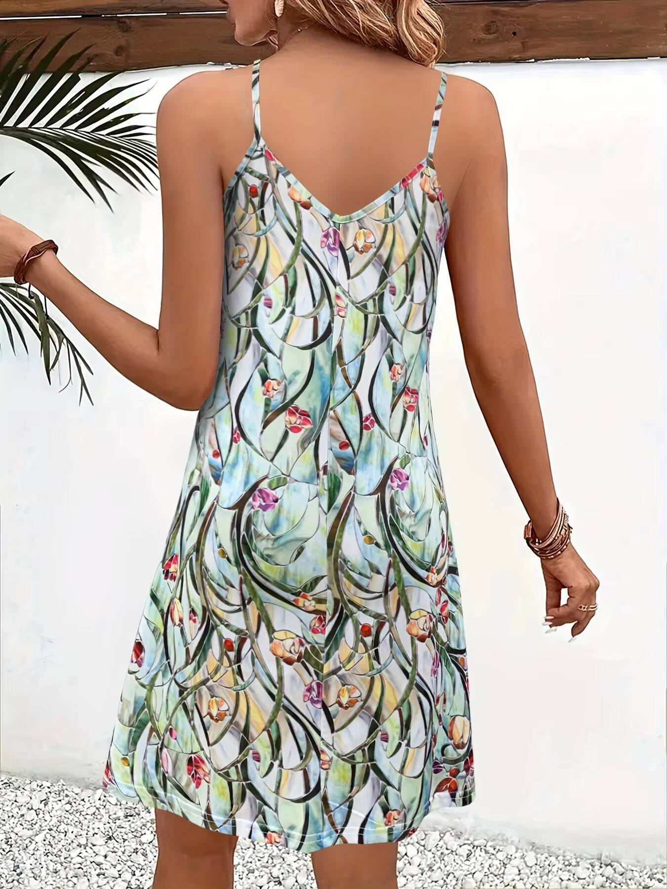 Womens Fashion Strapless Dress with Painting Flower Pattern dongdumaoyi