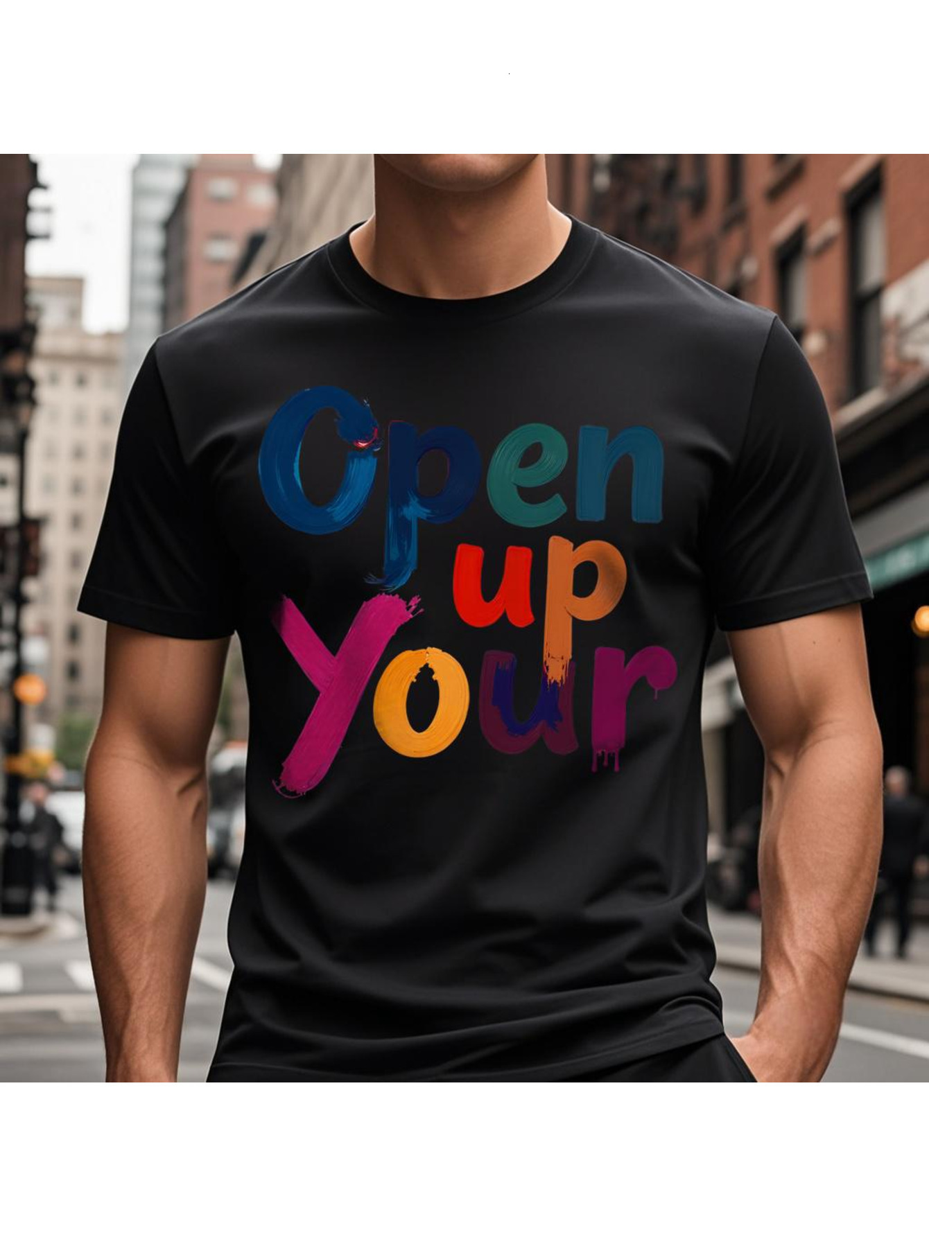 VogueEpoch S-3XL Cotton Men Short sleeve text Adult boy black T Shirts Round collar White 180g Wed 7a