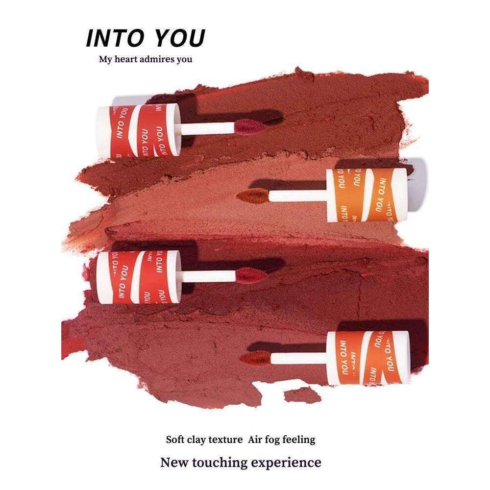 INTO YOU Feamle Heroine Veet and Cheek Dual-use d Soft Fog Matte Smooth Moisturizing Blush Lip Glaze Lipsticks