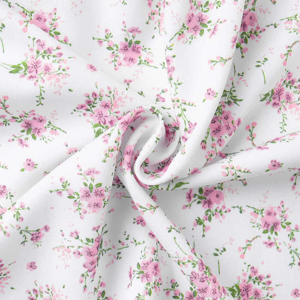 Printed Spring Summer New Lantern V Waist Short Long Sleeve Dress B5