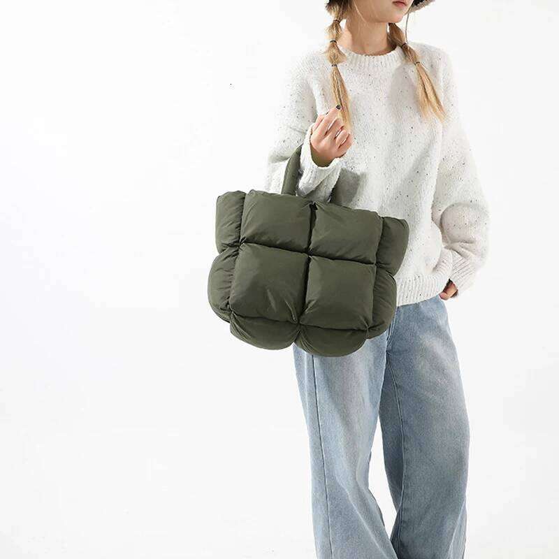 Fashion Soft Puffer Tote Designer Quilted Women Shoulder Bags Nylon Padded Lady Handbags Down Cotton Warm Winter Shopper Bag