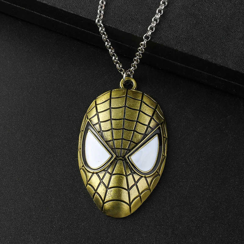 Disney Avengers Superhero Spiderman Necklace Trendy Vintage Jewelry Accessories for Women Men Classic Spiderman Mask Necklace W20250716