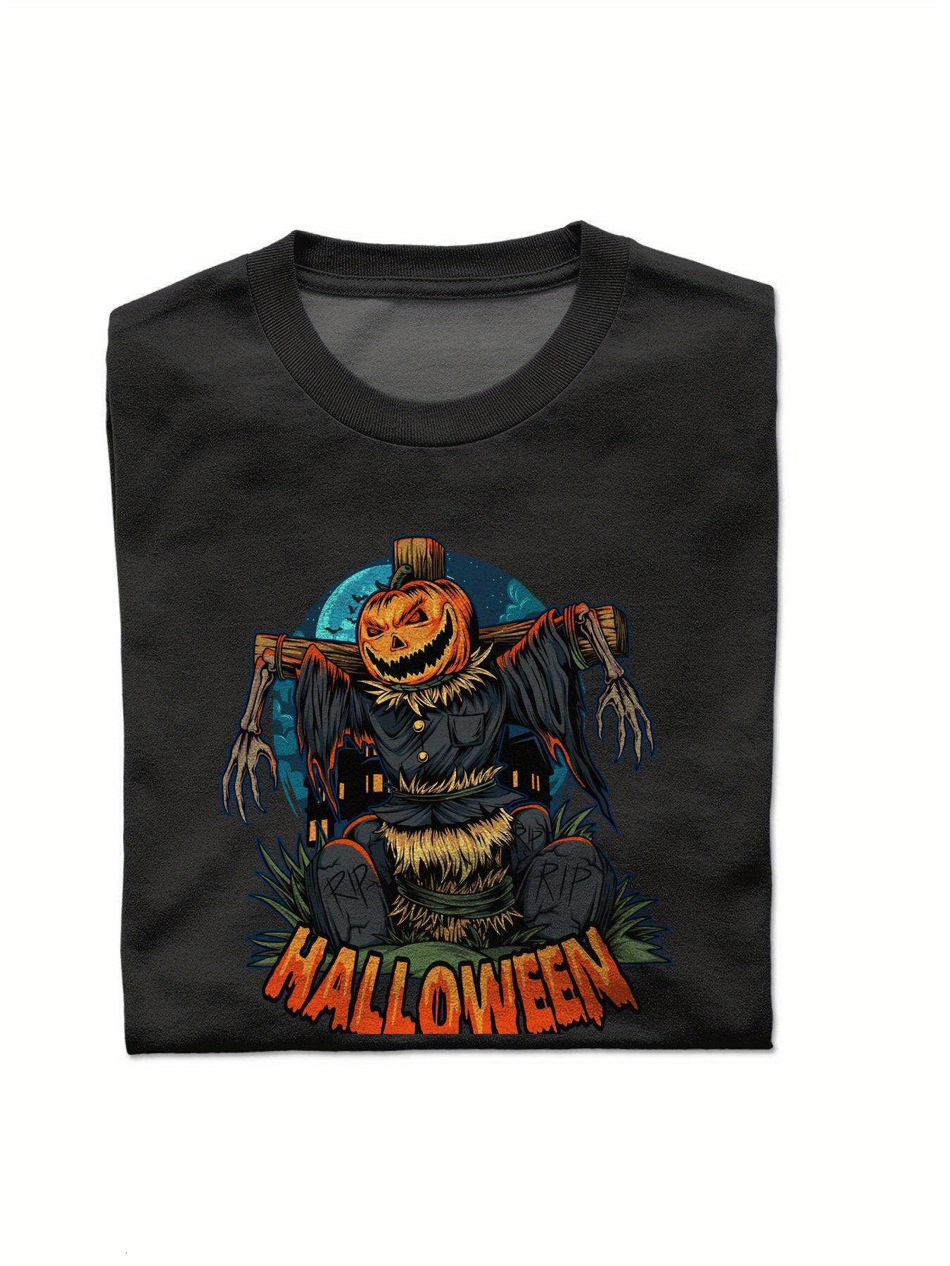 VogueEpoch Graphics S-3XL Adult Round collar White T Shirts Men black 180g Short sleeve Cotton text Halloween Wed e4