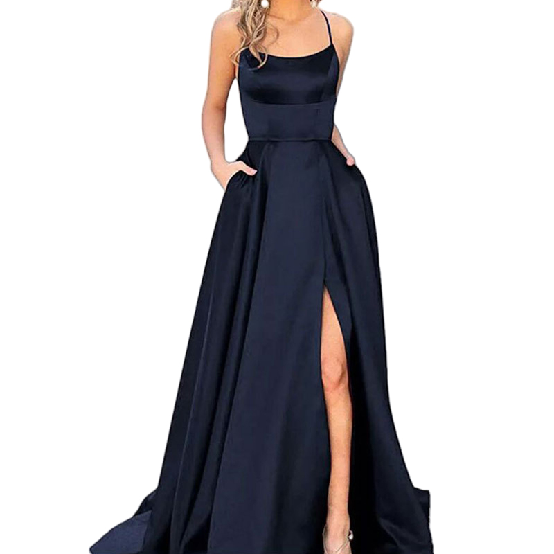 Casual gold mermaid prom gown elegant champagne bridesmaid dresses a line spaghettilong maxi maid of honor gowns wedding guest party