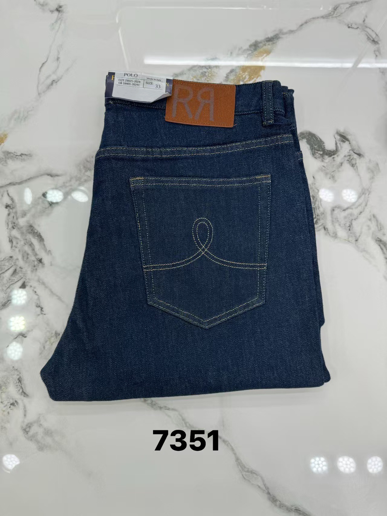 Mens Designer Tailored Jeans - Business Casual Luxury Retro Vintage Classic Long Trousers