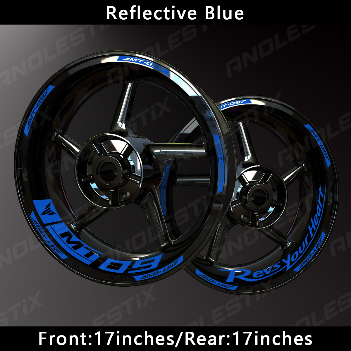 AnoleStix Customized Reflective Motorcycle Wheel Sticker Hub Decal Rim Stripe Tape For YAMAHA MT-09 MT09
