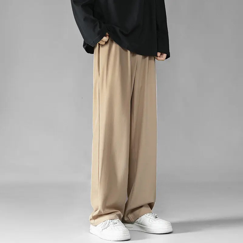 Mens Casual Pants Business Stretch Loose Elastic Waist Jogger Korean Classic Blue Black Gray Male Trousers 250715