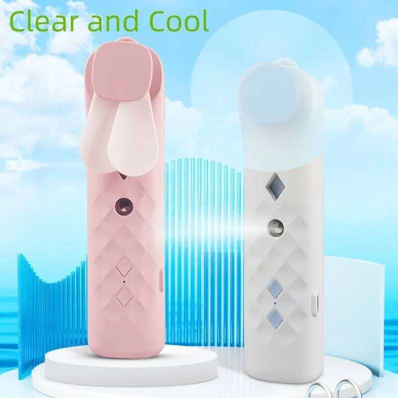 2 In 1 Portable Humidifier USB Rechargeable Handheld Water Spray Face Steamer Air Conditioner Cooling Fan