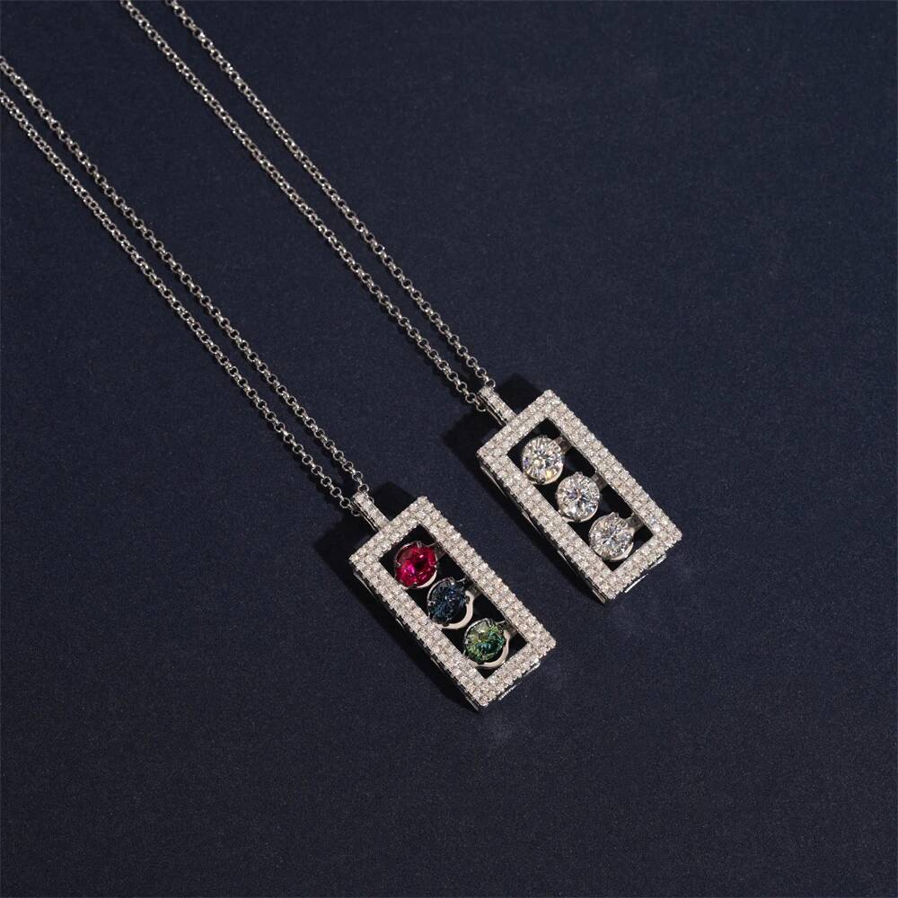 Colored Moissanite Pendant 925 Silver Hip Hop Jewelry With Certificate Not Suitable For Tennis Chains