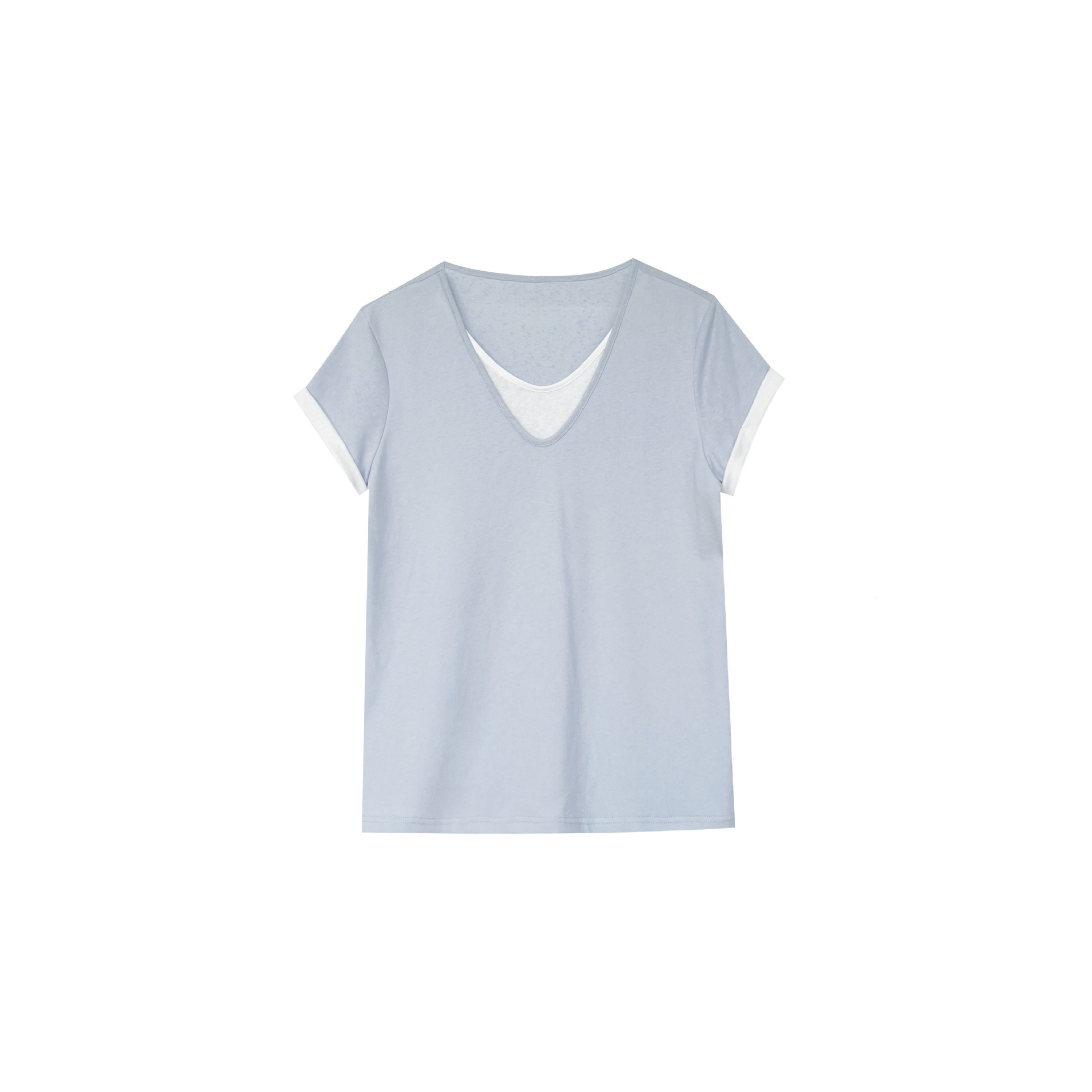 Summer New Women S T Shirt Jiangzuo Korean Style High End Fake Two Piece Short Sleeve Casual Top Clothing Designer