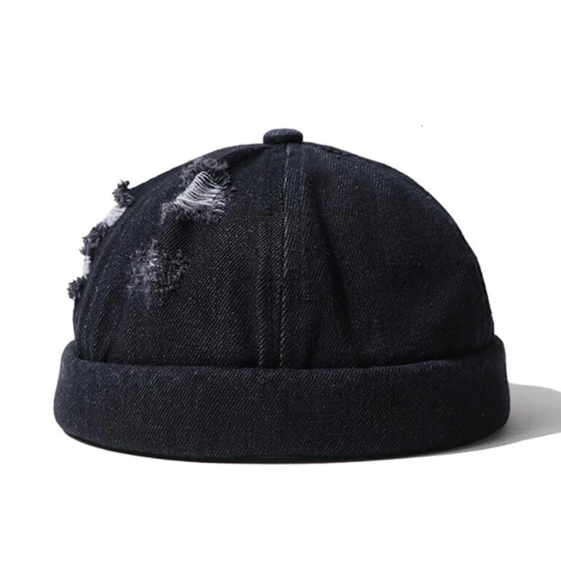 DYLAOPAN Men Street Casual Docker Sailor Biker Hat Loop Beanie Brimless Cap Fashion Unisex Pumpkin Vintage Navy Beanies 250715
