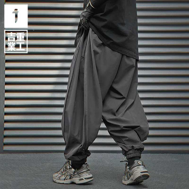 11 BYBBS DARK 2024 Mens Joggers Harem Trousers Summer Thin Cool Black Pants Zipper Design Elastic Waist Streetwear Pants y250716