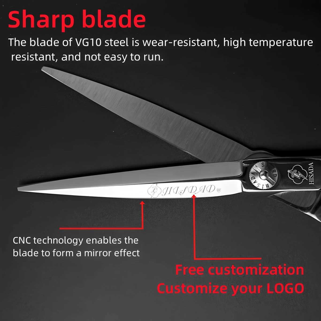 6.0/6.5/7.0-Inch VG10 Material High End Salon Hair Cutting Scissors HISADA Barber Scissors Professional Hairdressing Scissors W250716