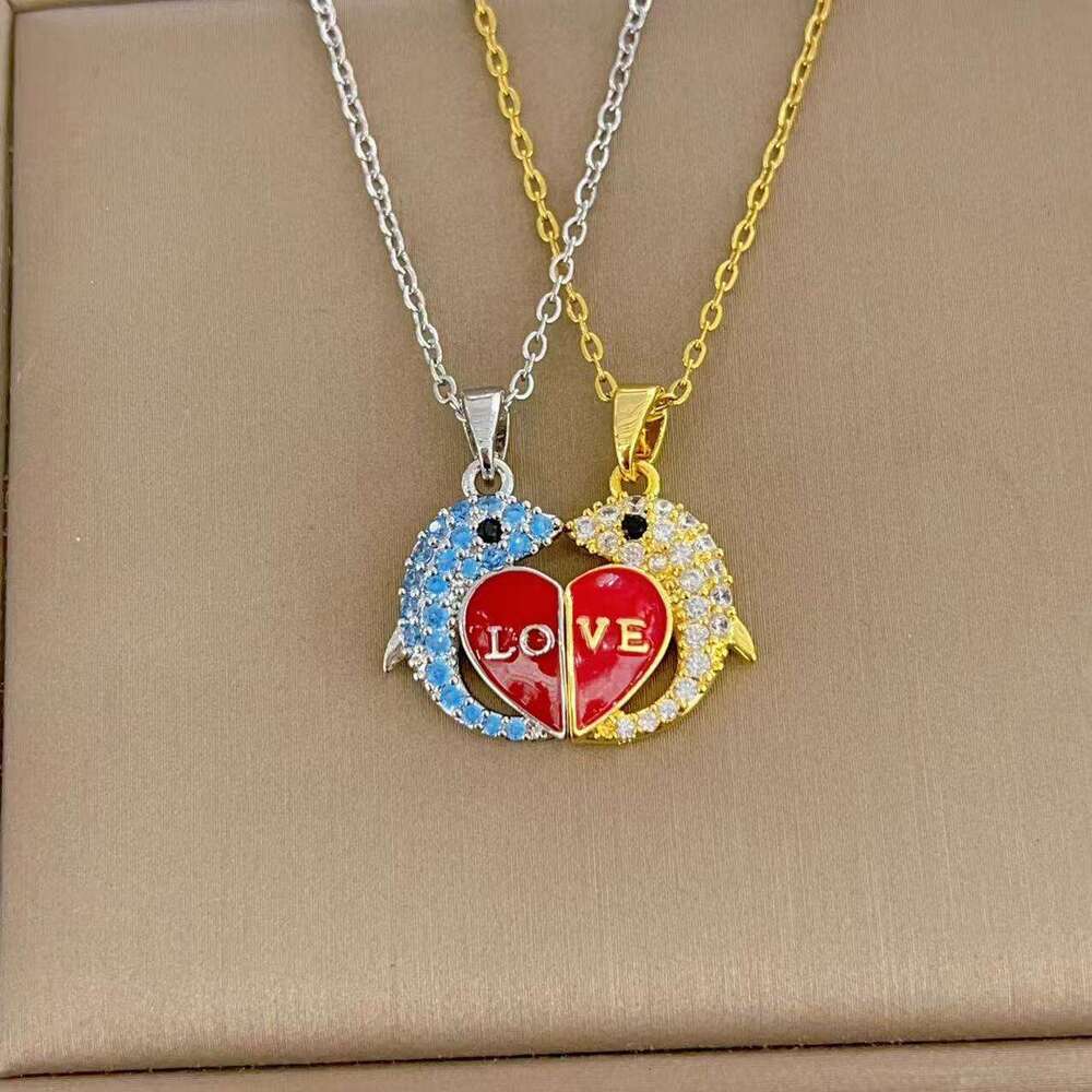 Hot Selling LOVE Heart Couple Magnet Attraction Pendant Women Necklace Clavicle Chain Jewelry 71F