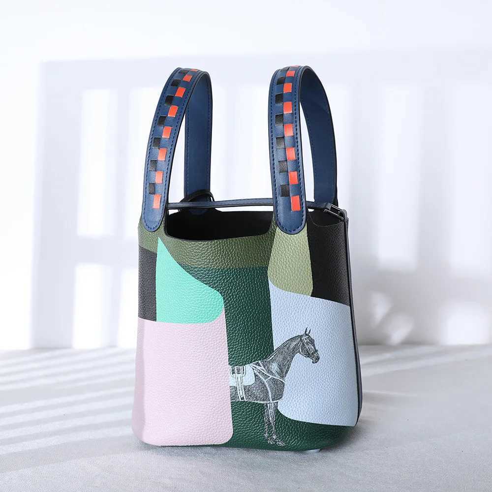 New Womens Bucket Bag Trend Brand Genuine Leather Shoulder Bag High Quality Lady Crossbody Bag Designer Luxury Handbag