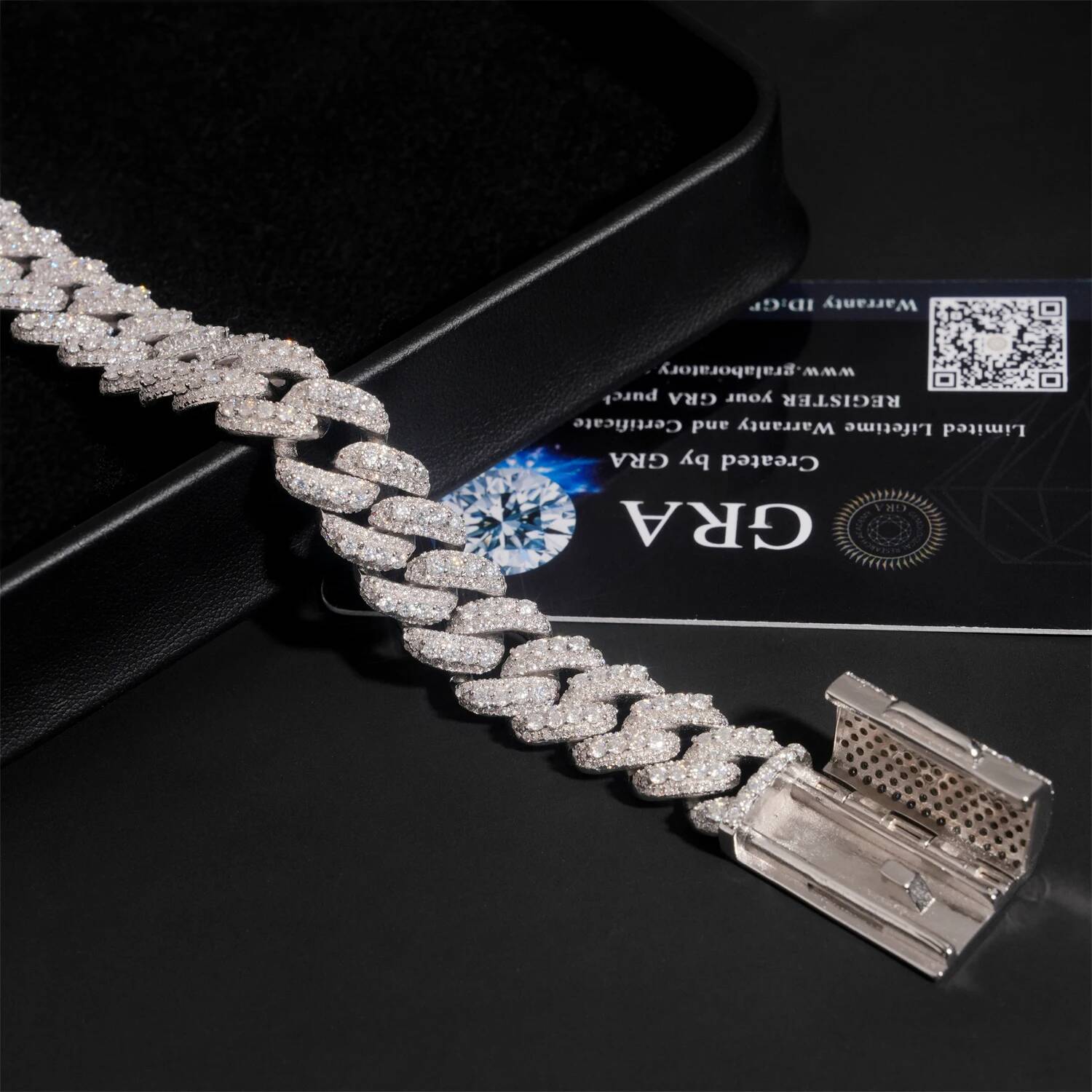 Hip Hop Jewelry 13MM Iced Out 925 Silver Gold Plated D Color Link Moissanie Cuban Chain Bracelet