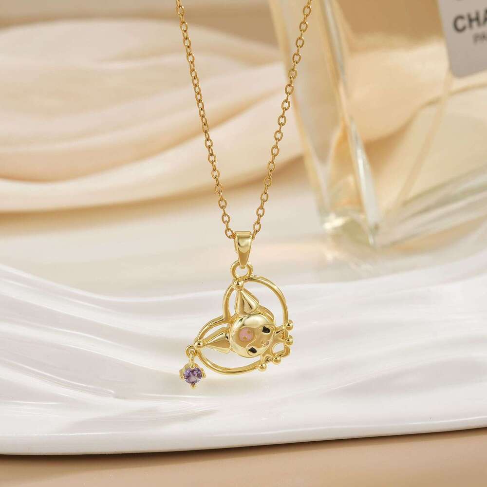 Cute Cartoon Doll Necklace For Women, Light Niche Design, Student Titanium Steel Collarbone Chain, 2024 Winter New Model 4F6