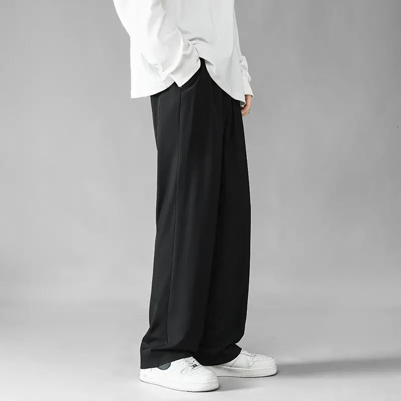 Mens Casual Pants Business Stretch Loose Elastic Waist Jogger Korean Classic Blue Black Gray Male Trousers 250715