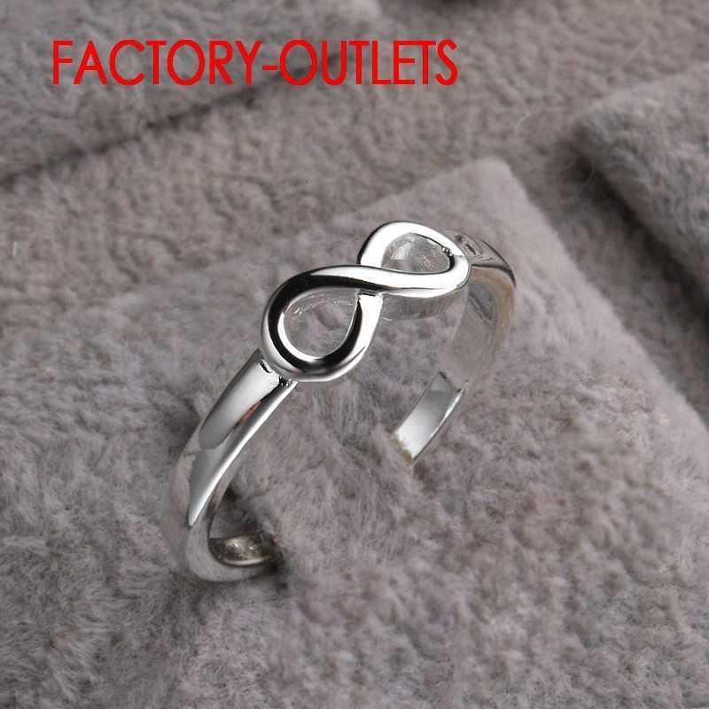 Genuine 925 Sterling Silver Infinity Ring Romantic Symbol Fashion Jewelry Best Gifts For Women Girls Wedding Engagement S250716