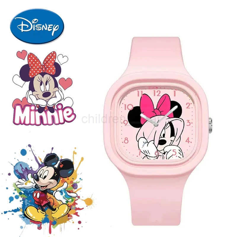 Disney Mickey Minnie Mouse Children Watches Kids Boy Girl Cute Anime Cartoon Primary School Student Fashion Watch Birthday Gift W20250716