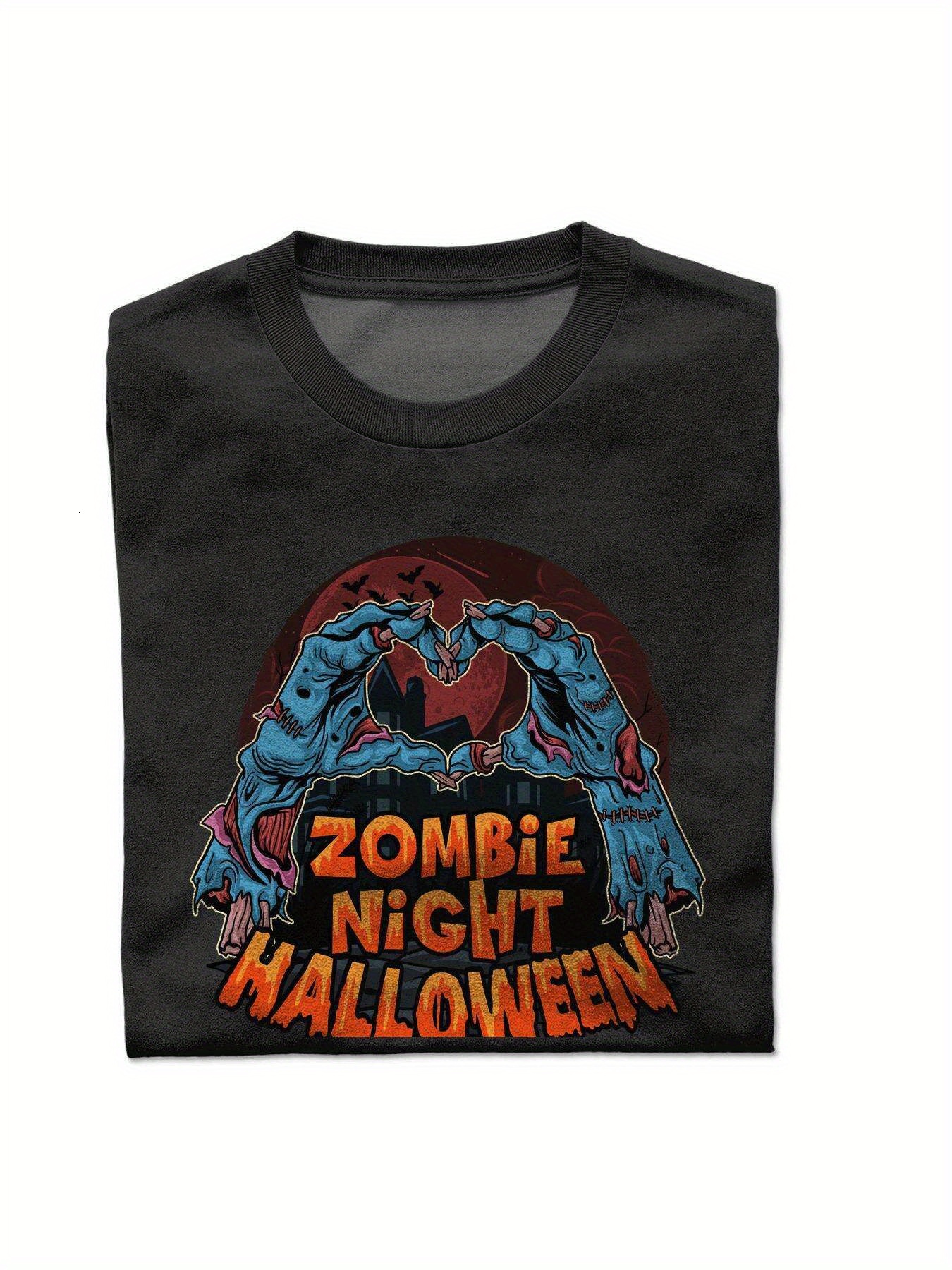 VogueEpoch 180g White black Cotton Adult Men S-3XL Short sleeve T Shirts Round collar Halloween Wed 18