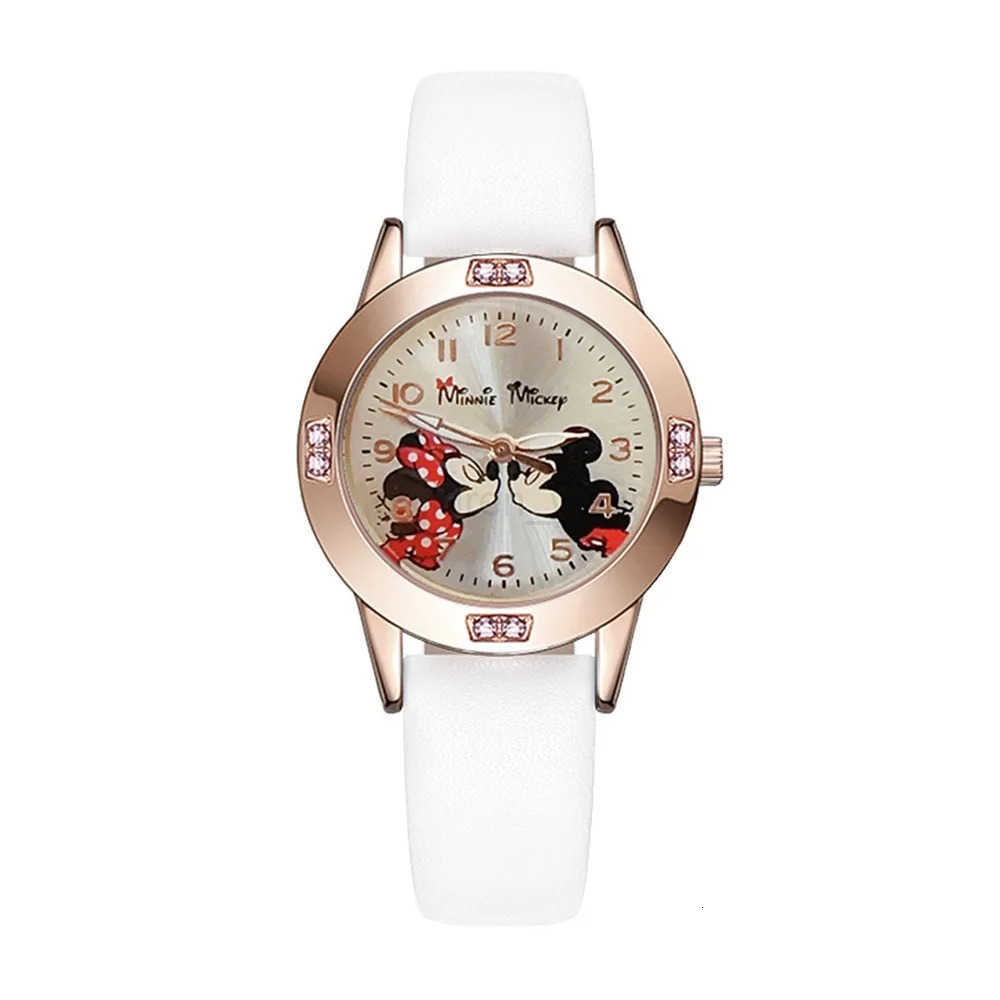 Disney Mickey Mouse Cute Fashion Cartoon Childrens Watch Leather Strap Suitable for Boys and Girls Quartz Watch Festival Gift W20250716