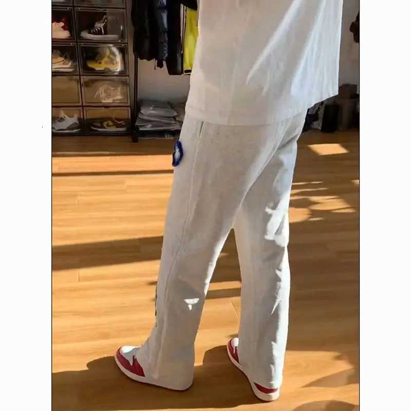 Floral Embroidery Men Spring American Casual Sports Straight Pants y250716