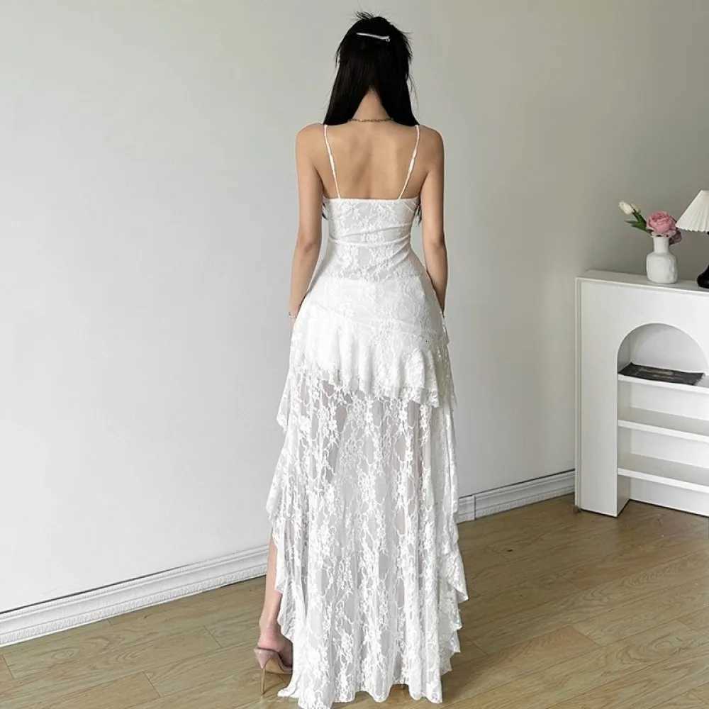 2K Style Elegant Mini Dress Women Sling Off Sleeves Skinny Backless Ruched Irregular Ribbon Birthday Party Outfits R250716