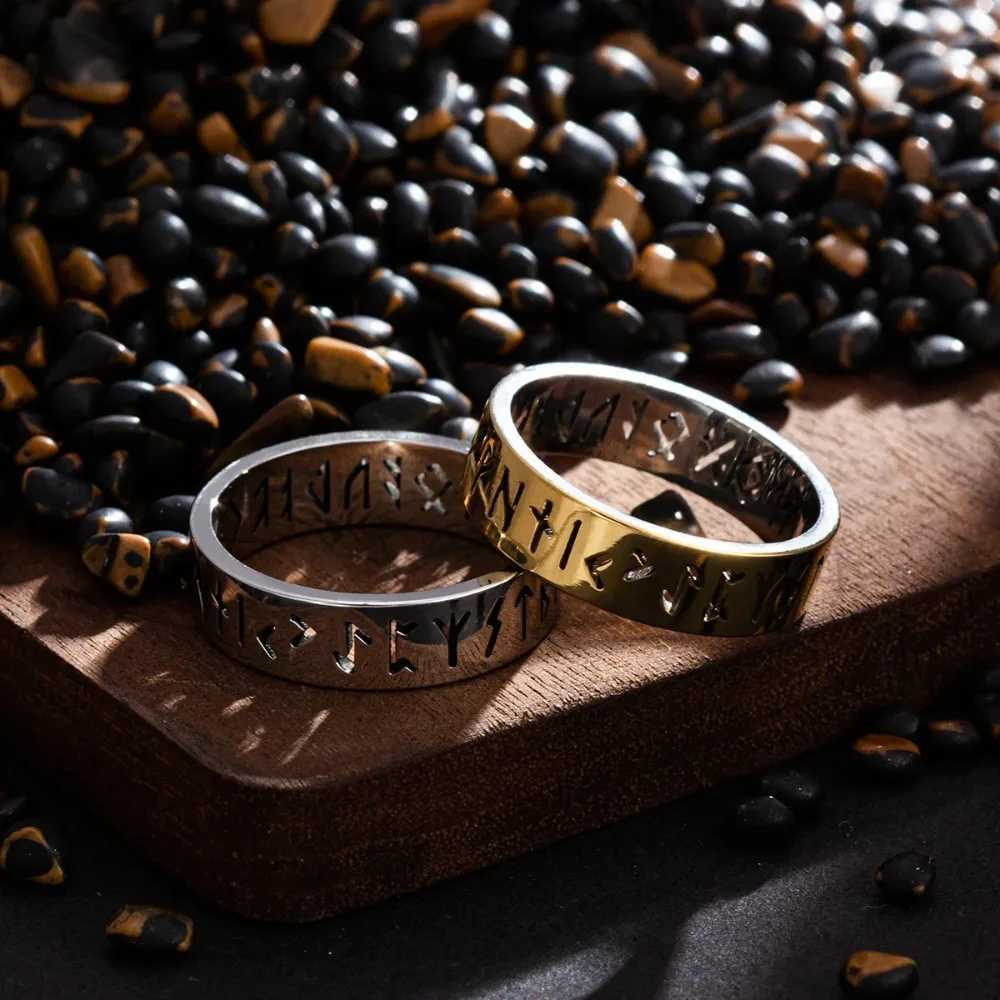 Vintage 6mm Out Odin Norse Viking Amulet Rune Rings for Men Words Ring Wedding Jewelry Valentines Gifts Wholesale S250716